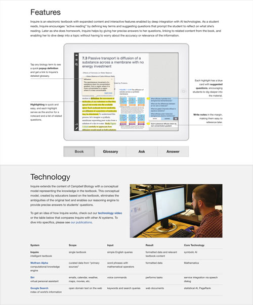 Screenshots of project website